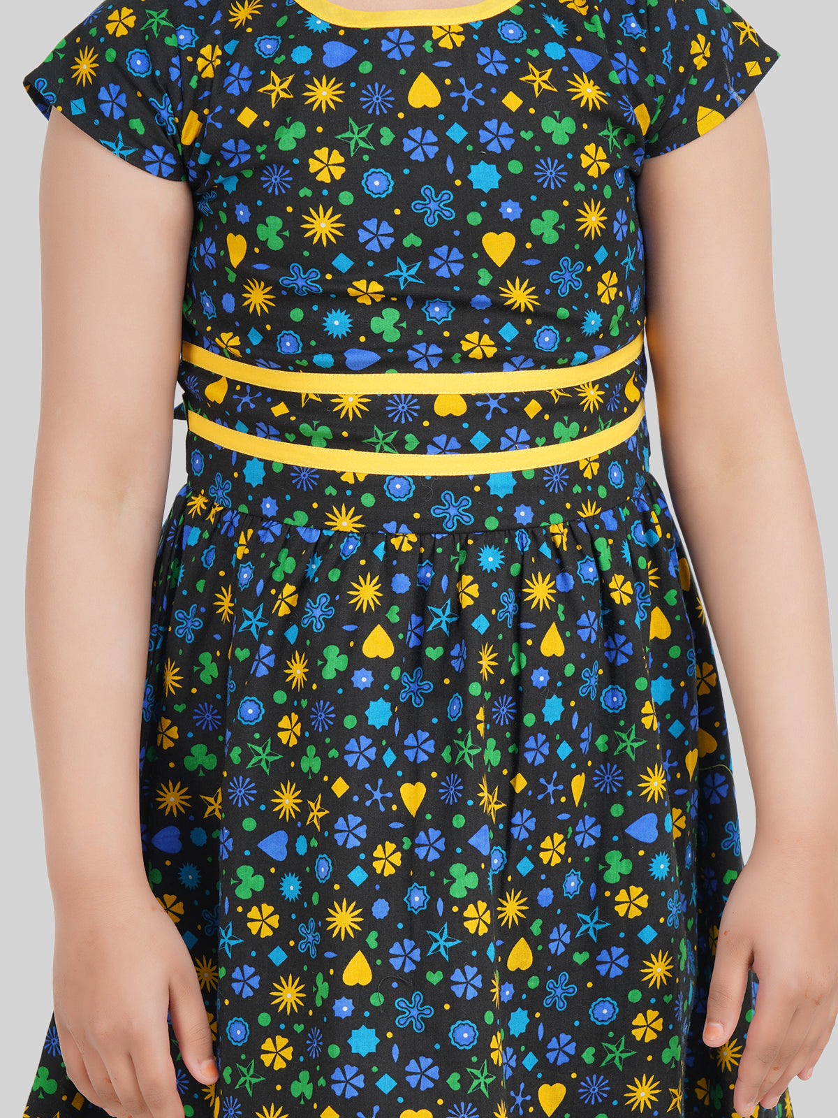 Girls Floral Printed Fit & Flare Dress