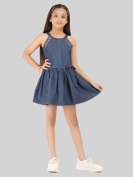 Girls Denim Fit & Flare Dress