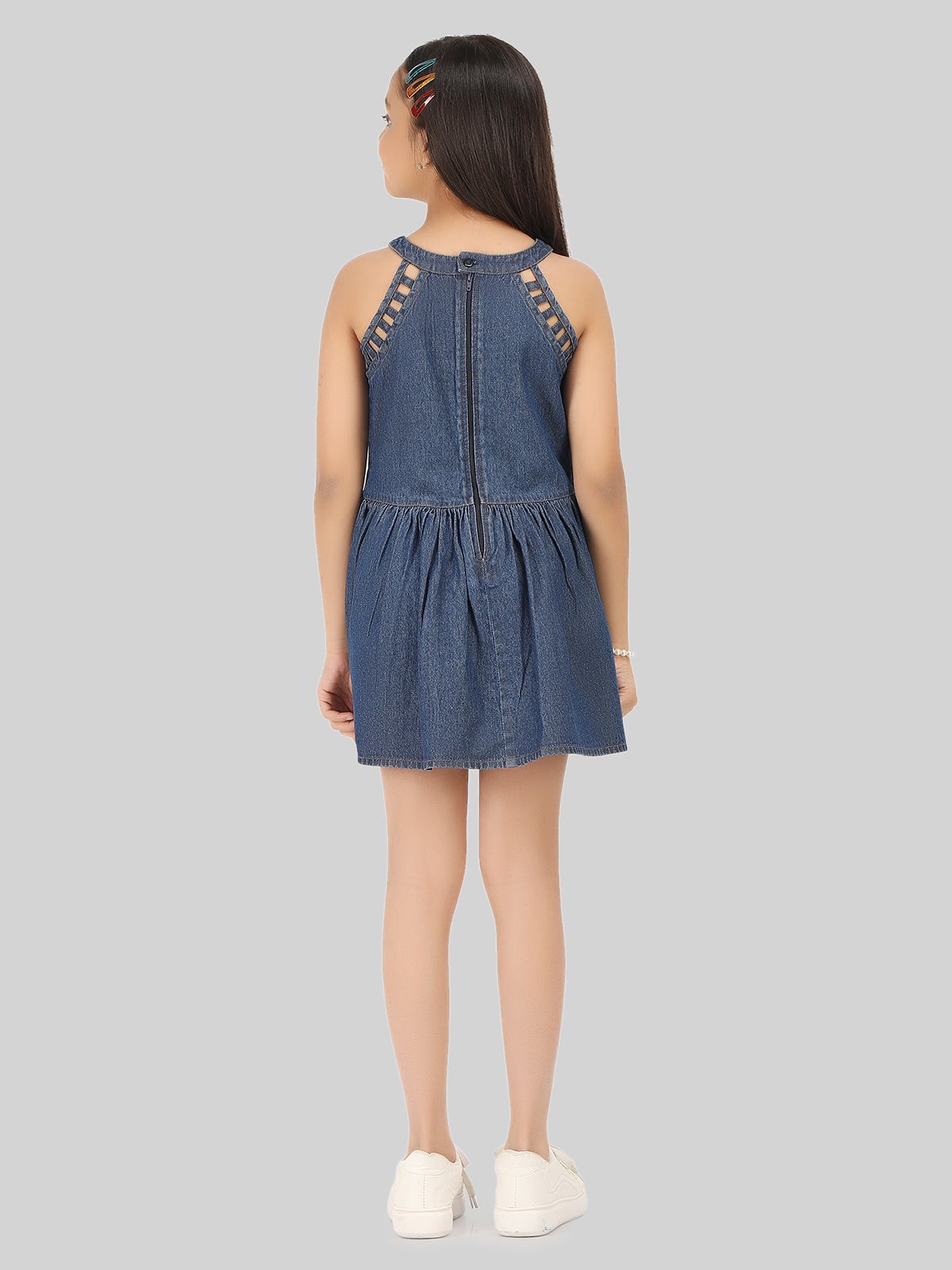 Girls Denim Fit & Flare Dress