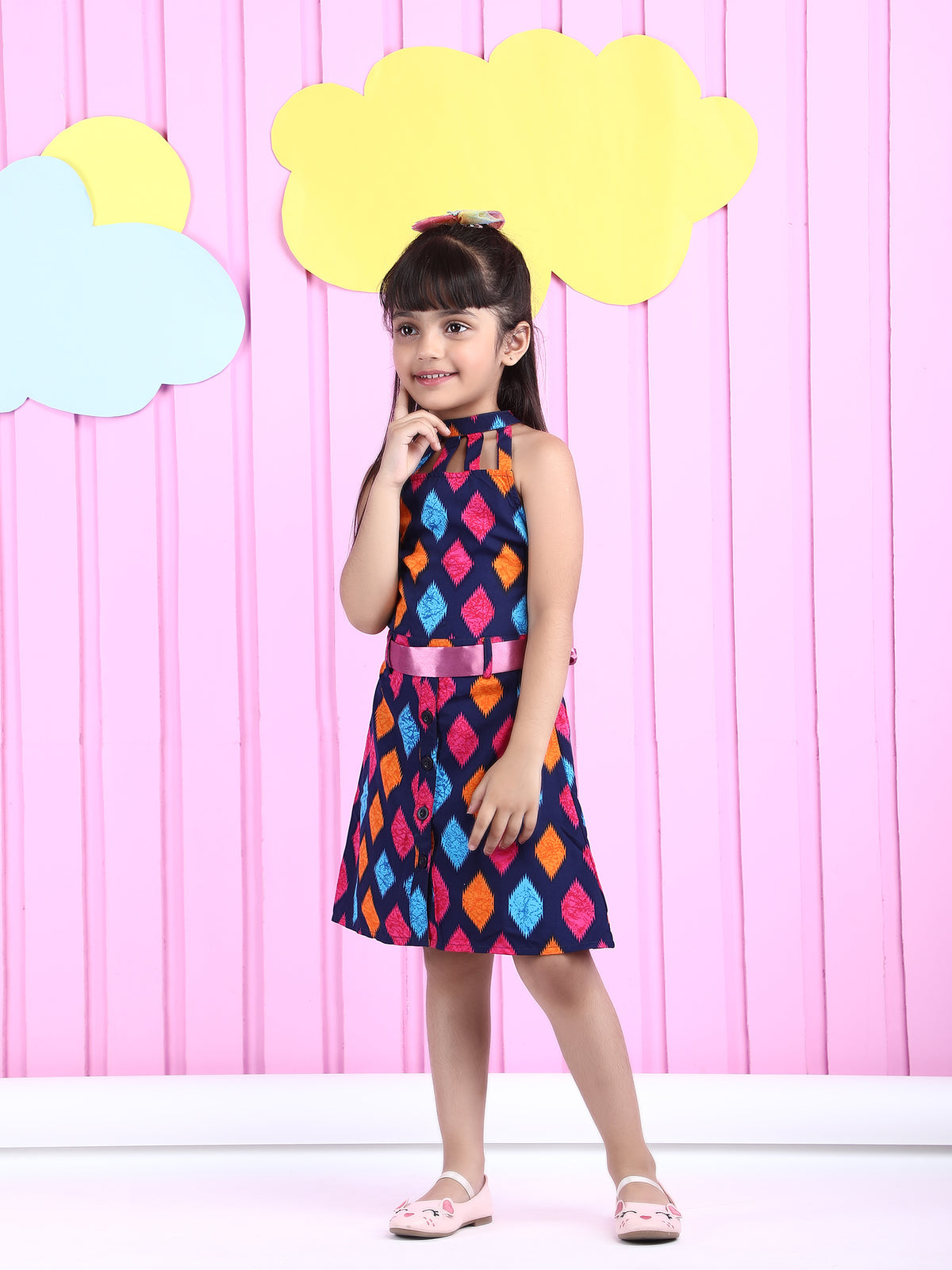 Girls Print Fit & Flare Dress