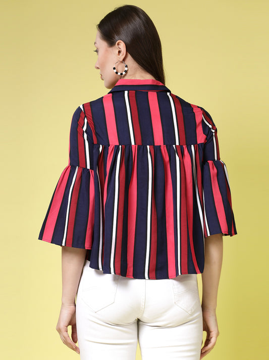 Women’s Edgy Striped Casual Shirt