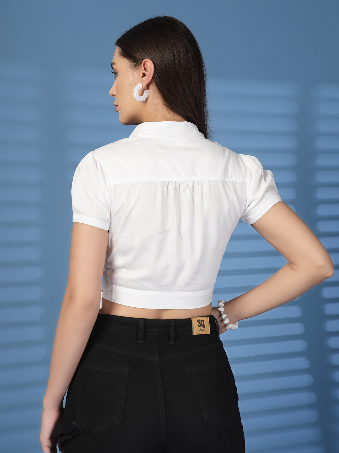 Women’s Puff Sleeve Cotton Crop Top