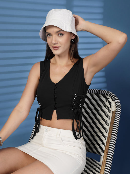 Women’s Cotton Shirt Style Crop Top