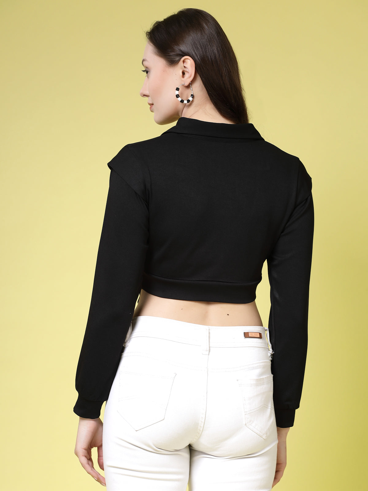 Women’s Solid Shirt Collar Organic Cotton Top