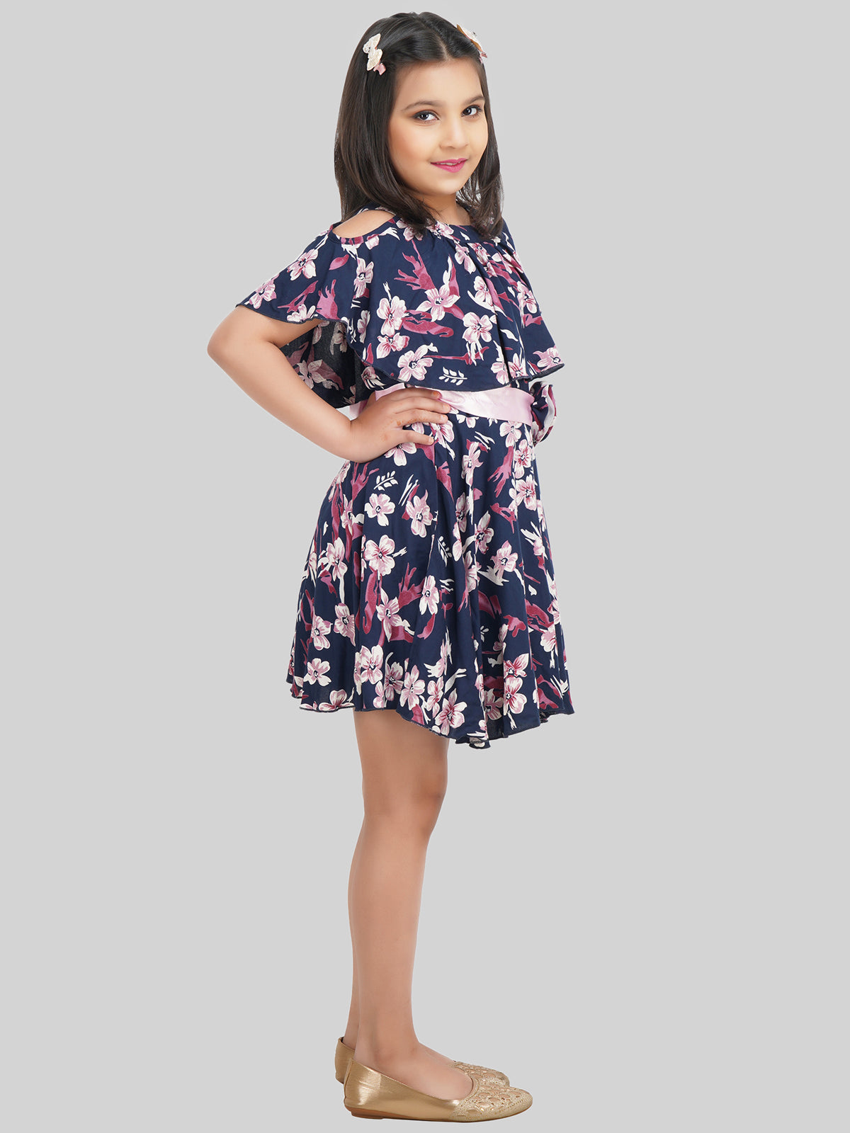 Being Naughty Girl's Floral Print Fit - Flare Dress