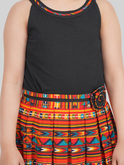 Girls Printed Fit & Flare Dress