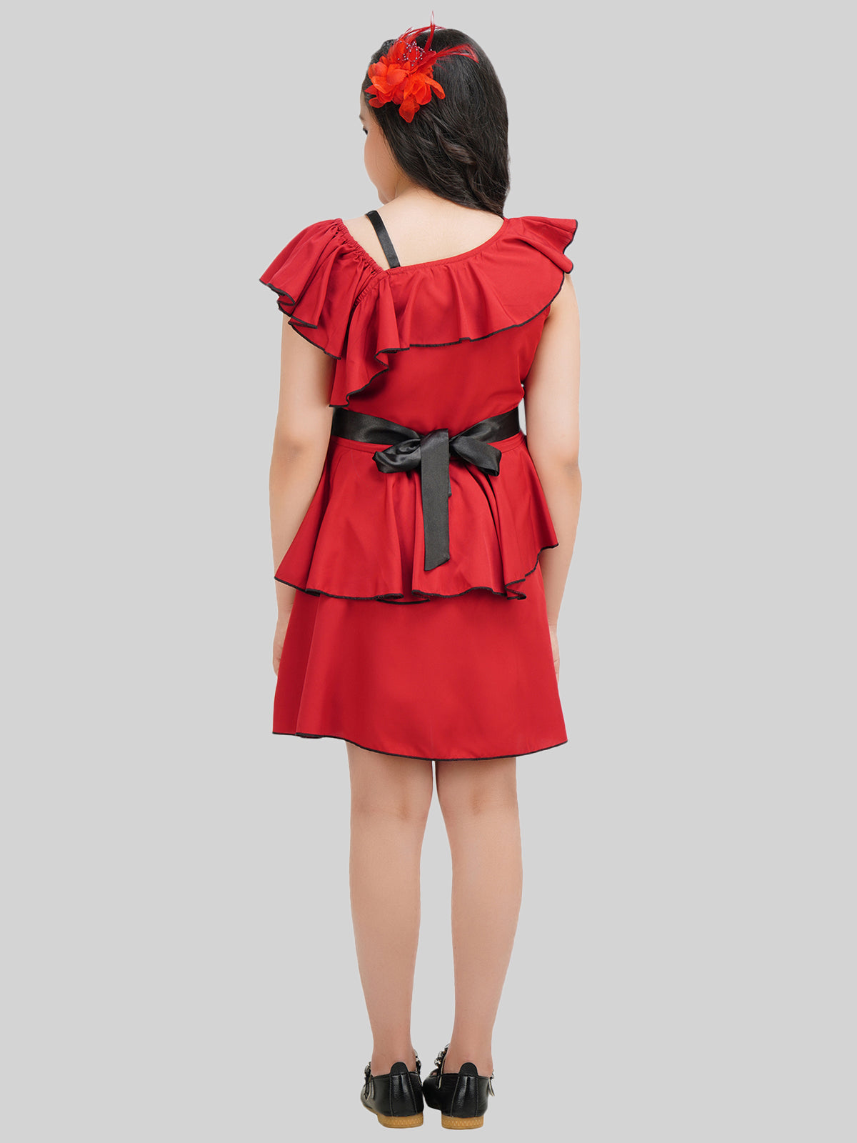 Girls Off-Shoulder A-Line Dress
