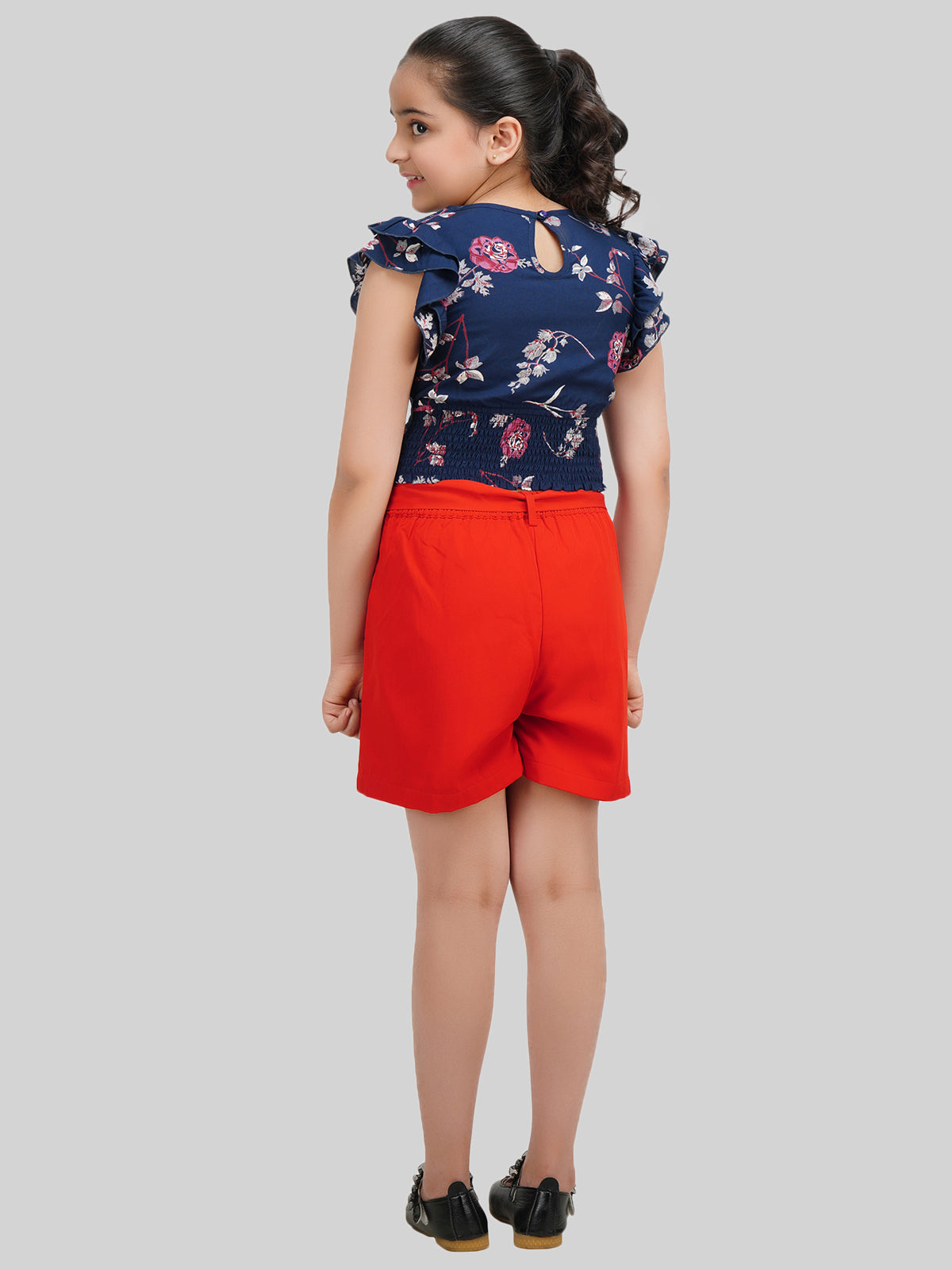 Girls Printed Top & Shorts Co-Ord Set