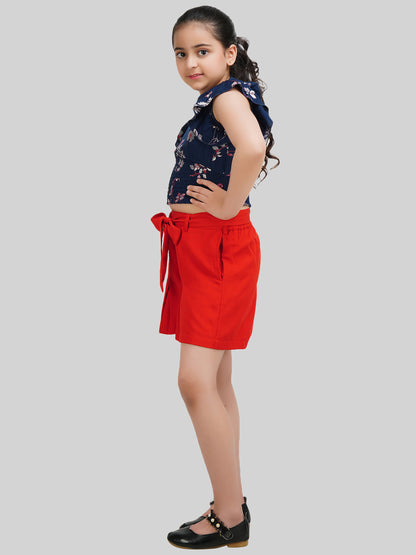 Girls Printed Top & Shorts Co-Ord Set