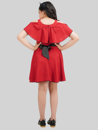 Girls Crepe Fit & Flare Dress