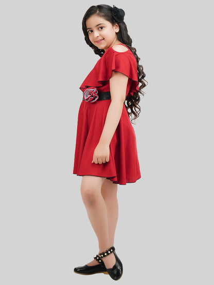 Girls Crepe Fit & Flare Dress