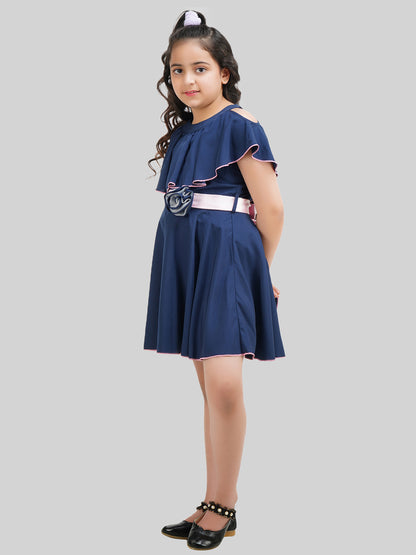 Girls Round Neck Fit & Flare Dress