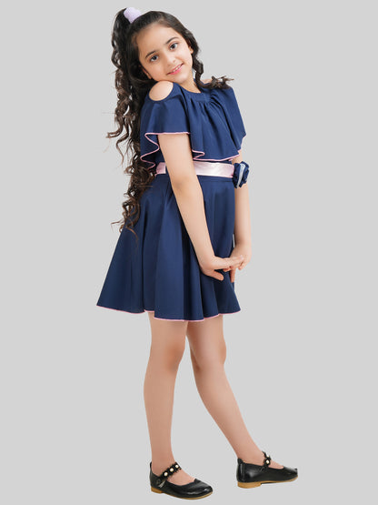 Girls Round Neck Fit & Flare Dress