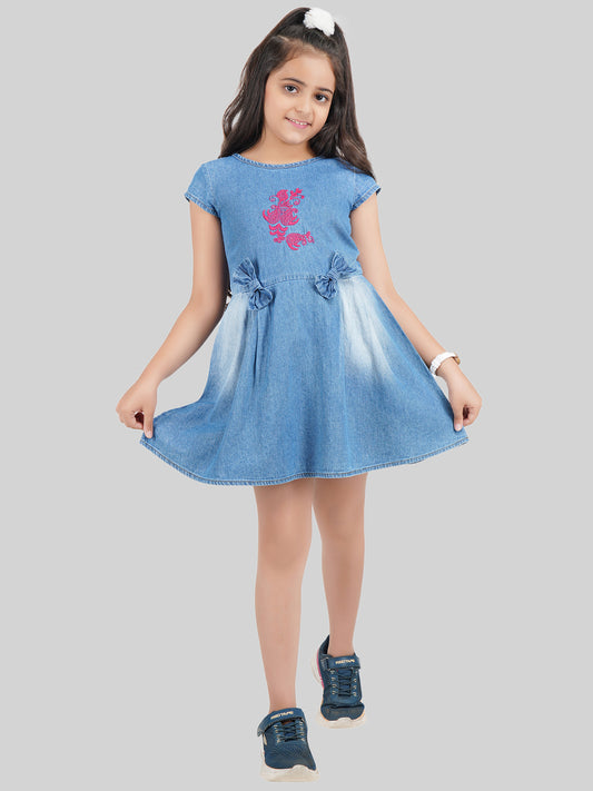 Girls Denim Fit & Flare Dress