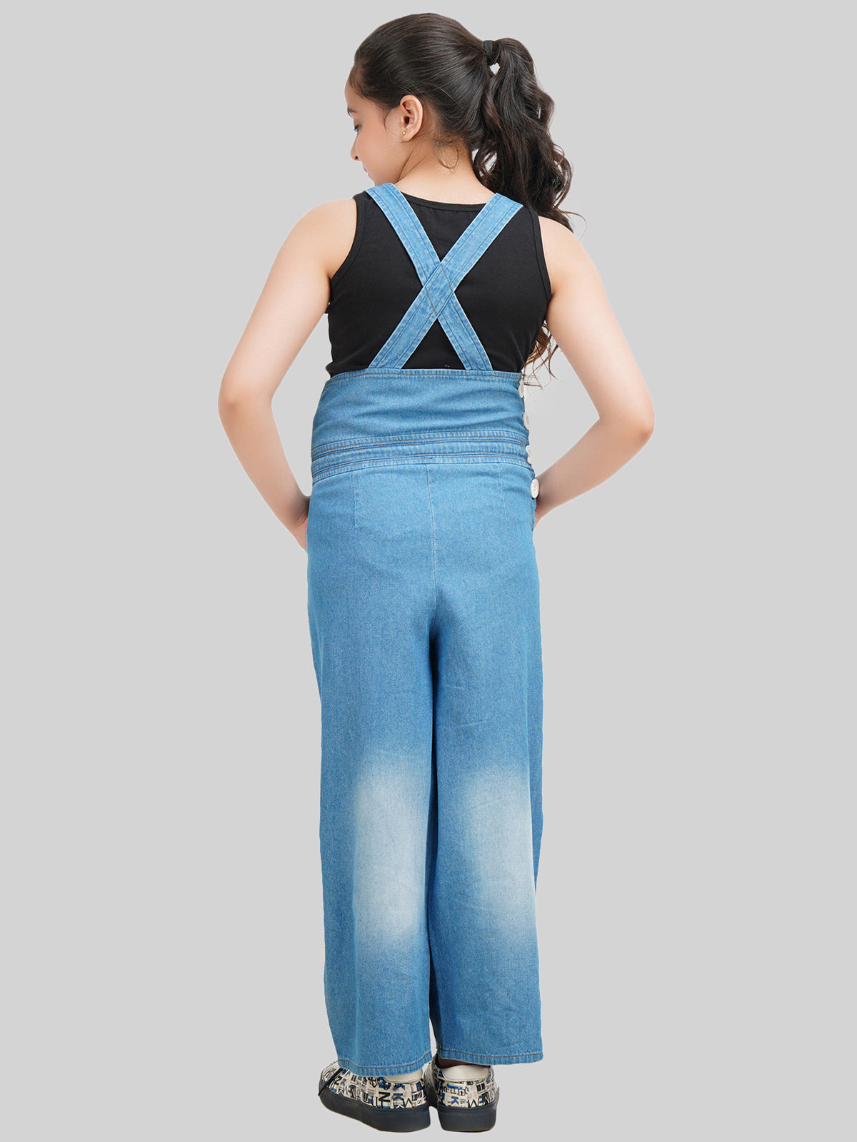 Being Naughty Girls Ankle Length Dungaree With T-Shirt