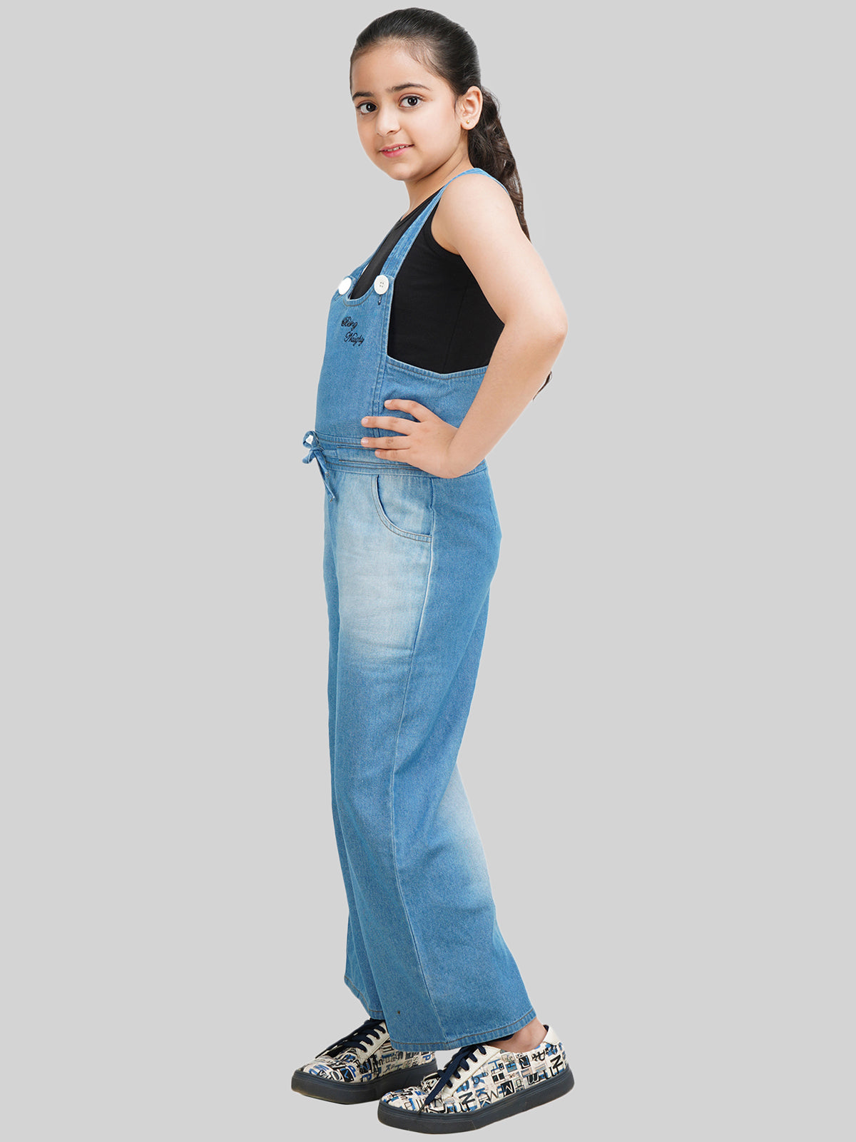 Being Naughty Girls Ankle Length Dungaree With T-Shirt