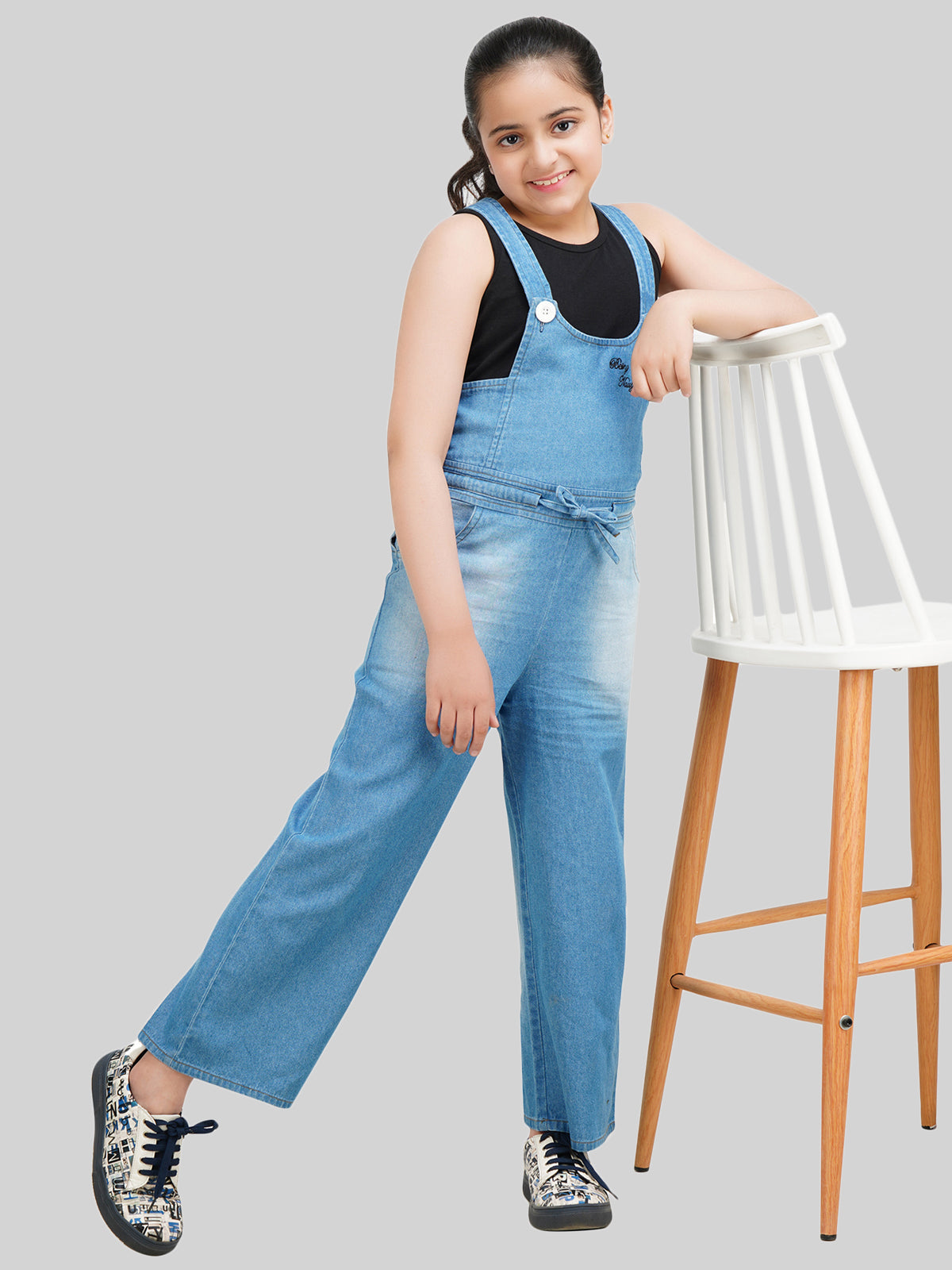 Being Naughty Girls Ankle Length Dungaree With T-Shirt