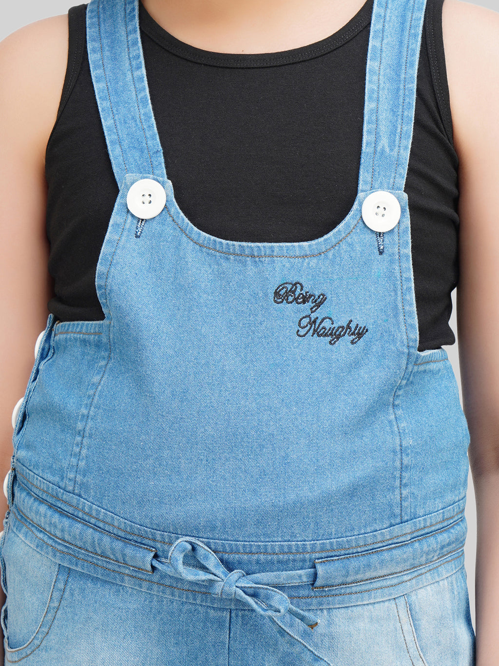 Being Naughty Girls Ankle Length Dungaree With T-Shirt