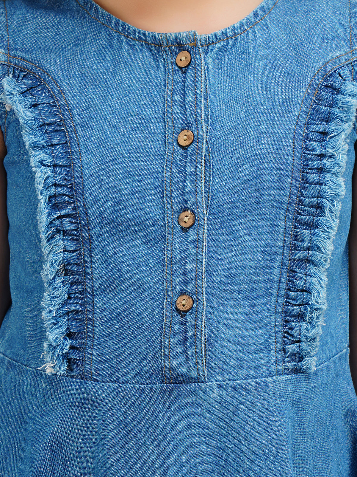 Girls Denim A-Line Dress