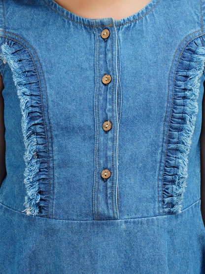 Girls Denim A-Line Dress