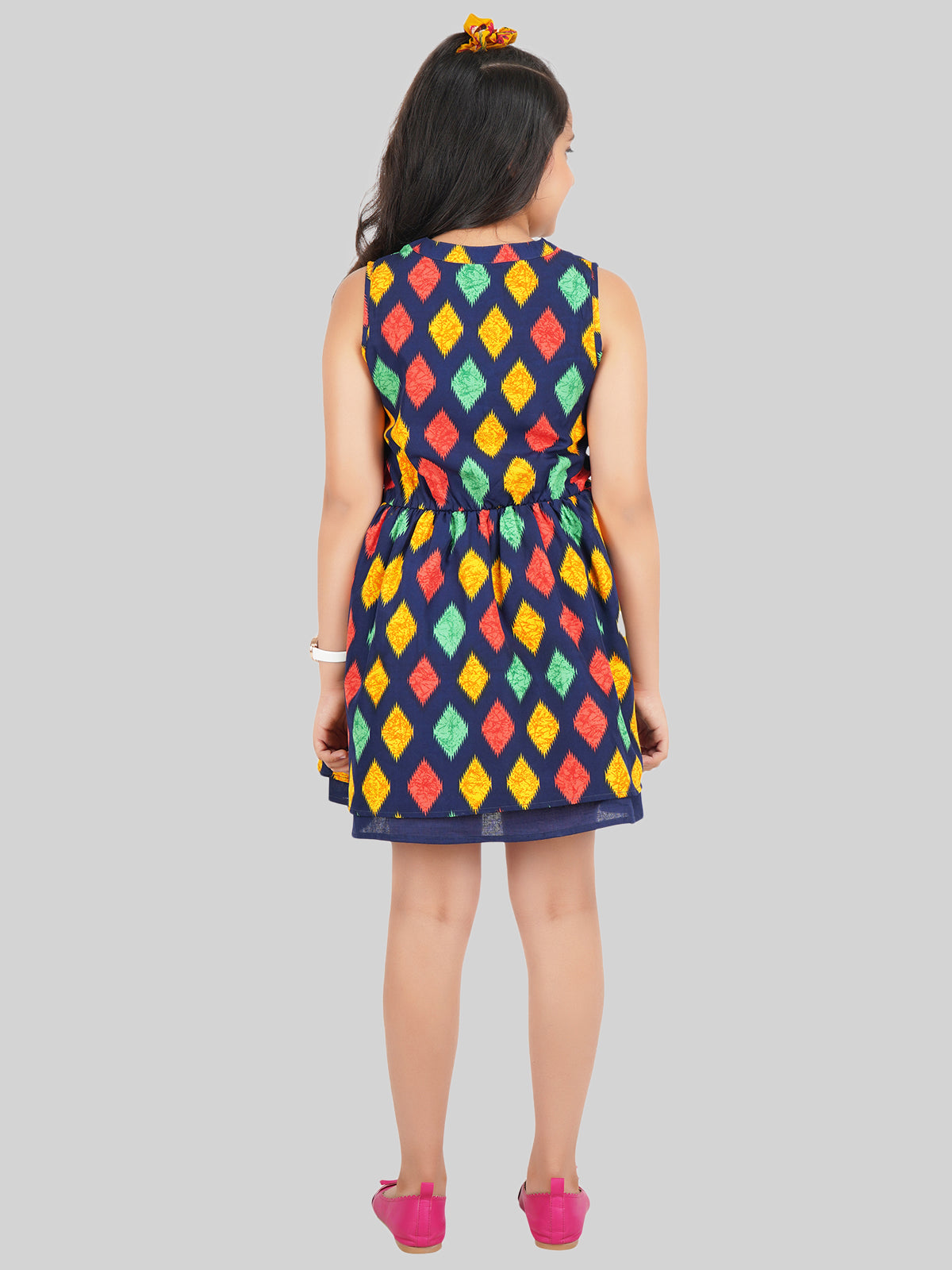 Girls Print Crepe Fit & Flare Dress