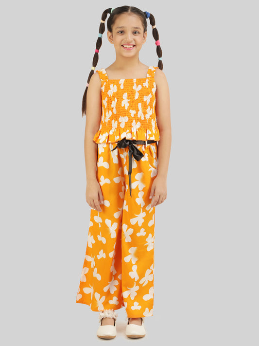Girls Printed Top & Palazzos Co-Ord Set