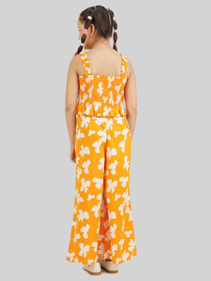 Girls Printed Top & Palazzos Co-Ord Set