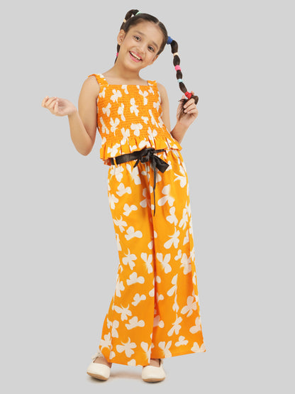Girls Printed Top & Palazzos Co-Ord Set