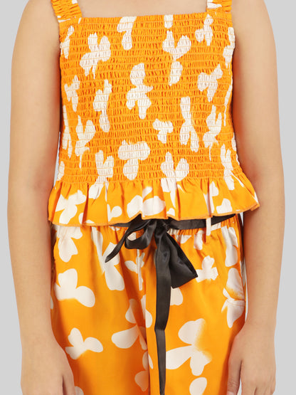 Girls Printed Top & Palazzos Co-Ord Set