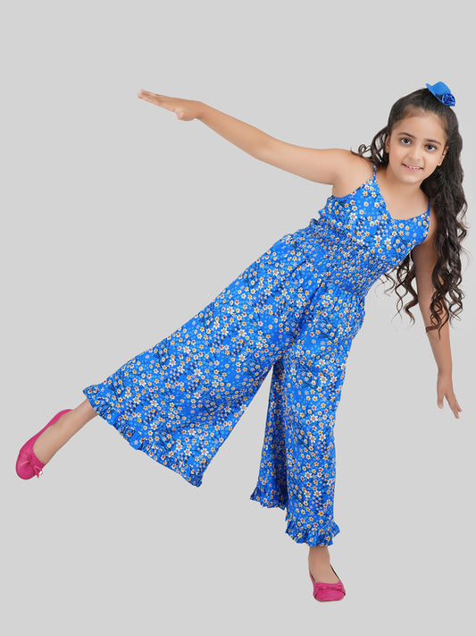 Girls Printed Culotte Jumpsuit
