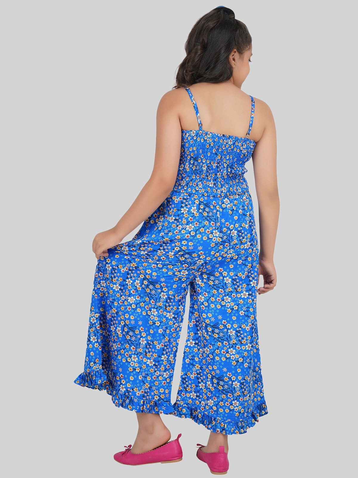 Girls Printed Culotte Jumpsuit