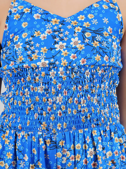 Girls Printed Culotte Jumpsuit