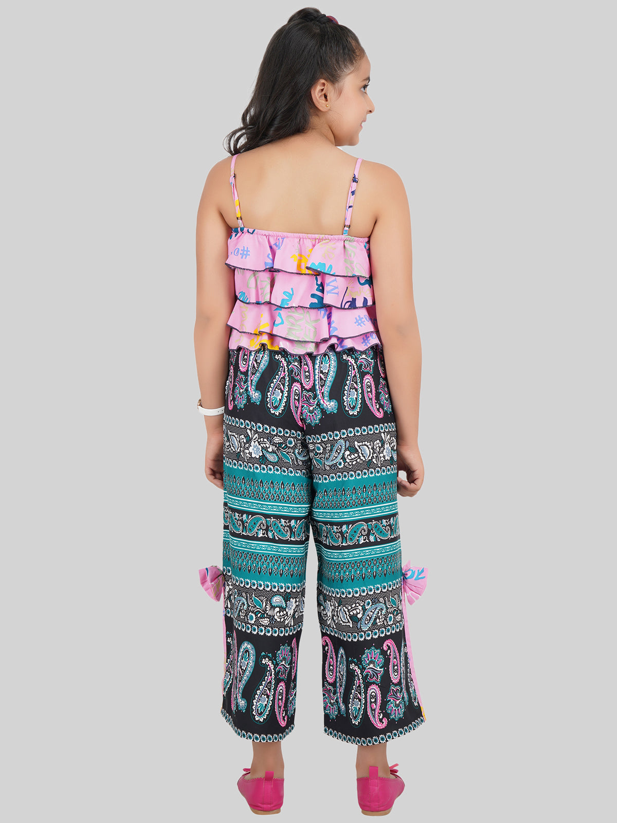 Girls Printed Top & Palazzos