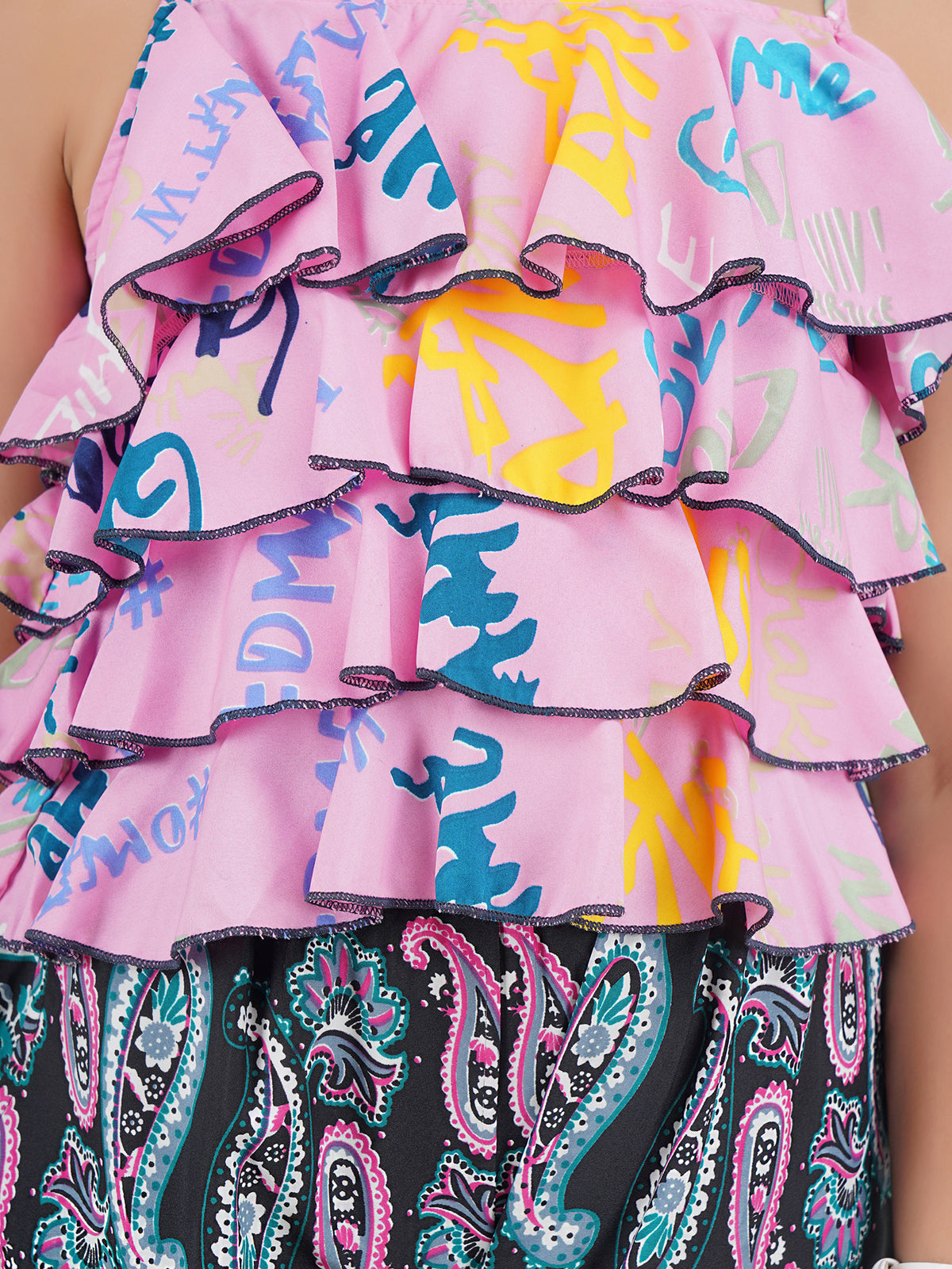 Girls Printed Top & Palazzos