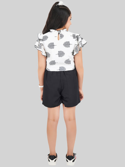 Girls Printed Top & Shorts