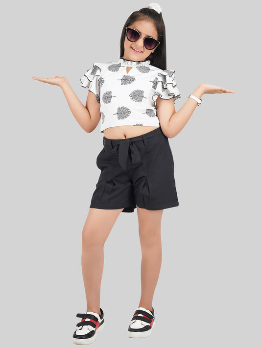 Girls Printed Top & Shorts