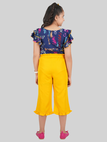 Girls Printed Top & Trousers Co-Ord Set