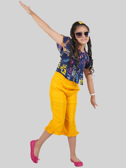 Girls Printed Top & Trousers Co-Ord Set