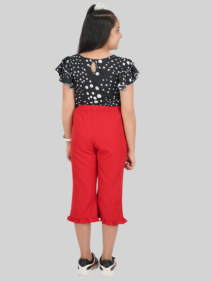 Girls Printed Top & Capris Co-Ord Set