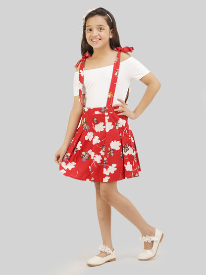 Girls Printed Top & Skirt Co-Ord Set