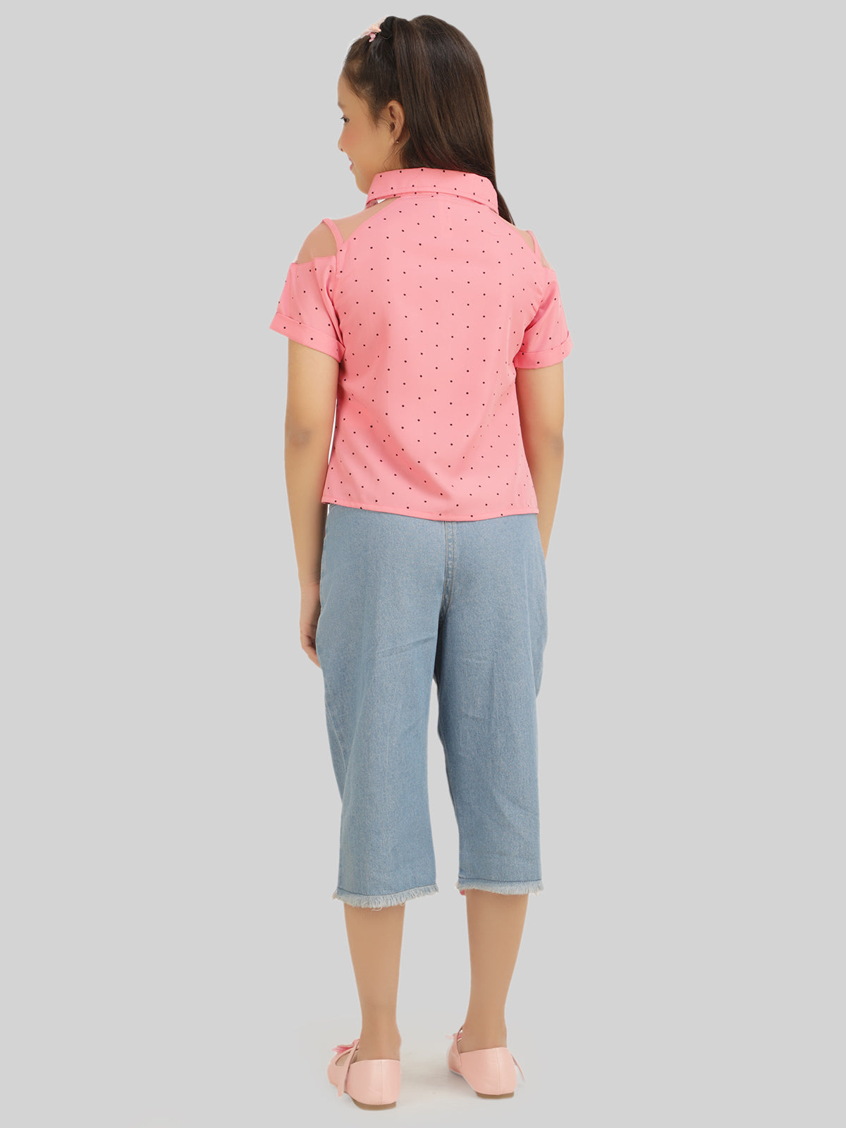 Girls Printed Shirt & Capri Co-Ord Set