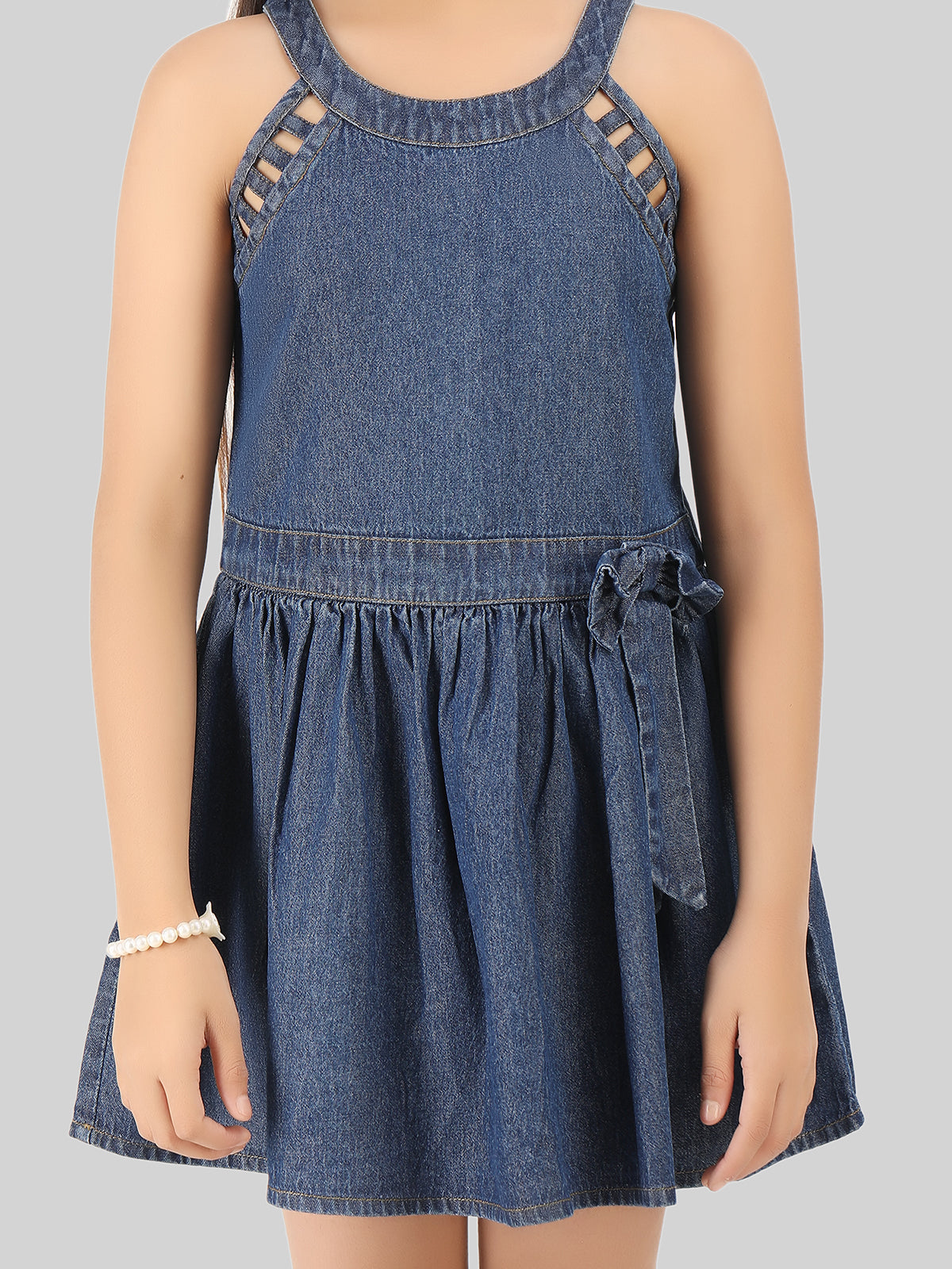 Girls Denim Fit & Flare Dress
