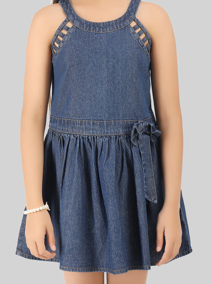 Girls Denim Fit & Flare Dress