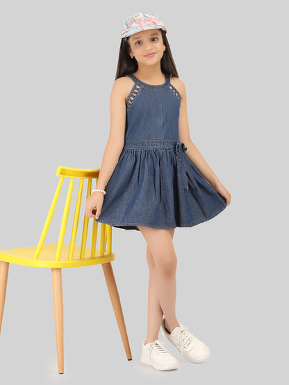 Girls Denim Fit & Flare Dress