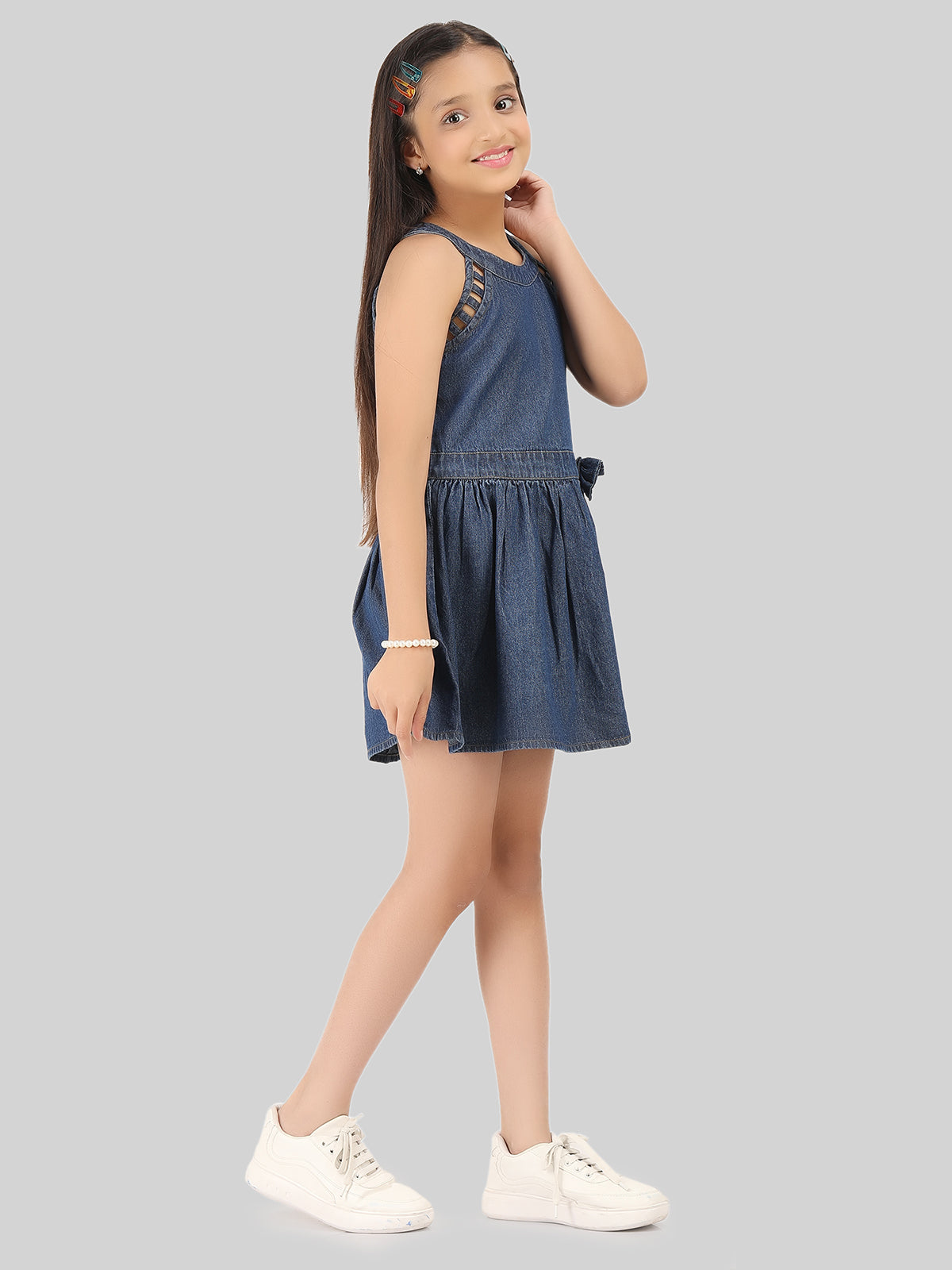 Girls Denim Fit & Flare Dress