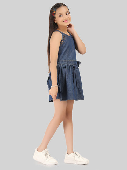 Girls Denim Fit & Flare Dress