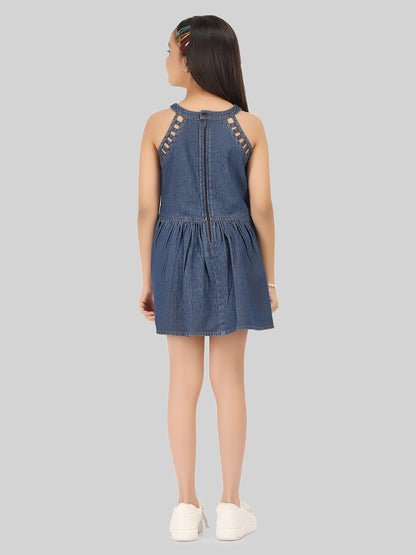 Girls Denim Fit & Flare Dress