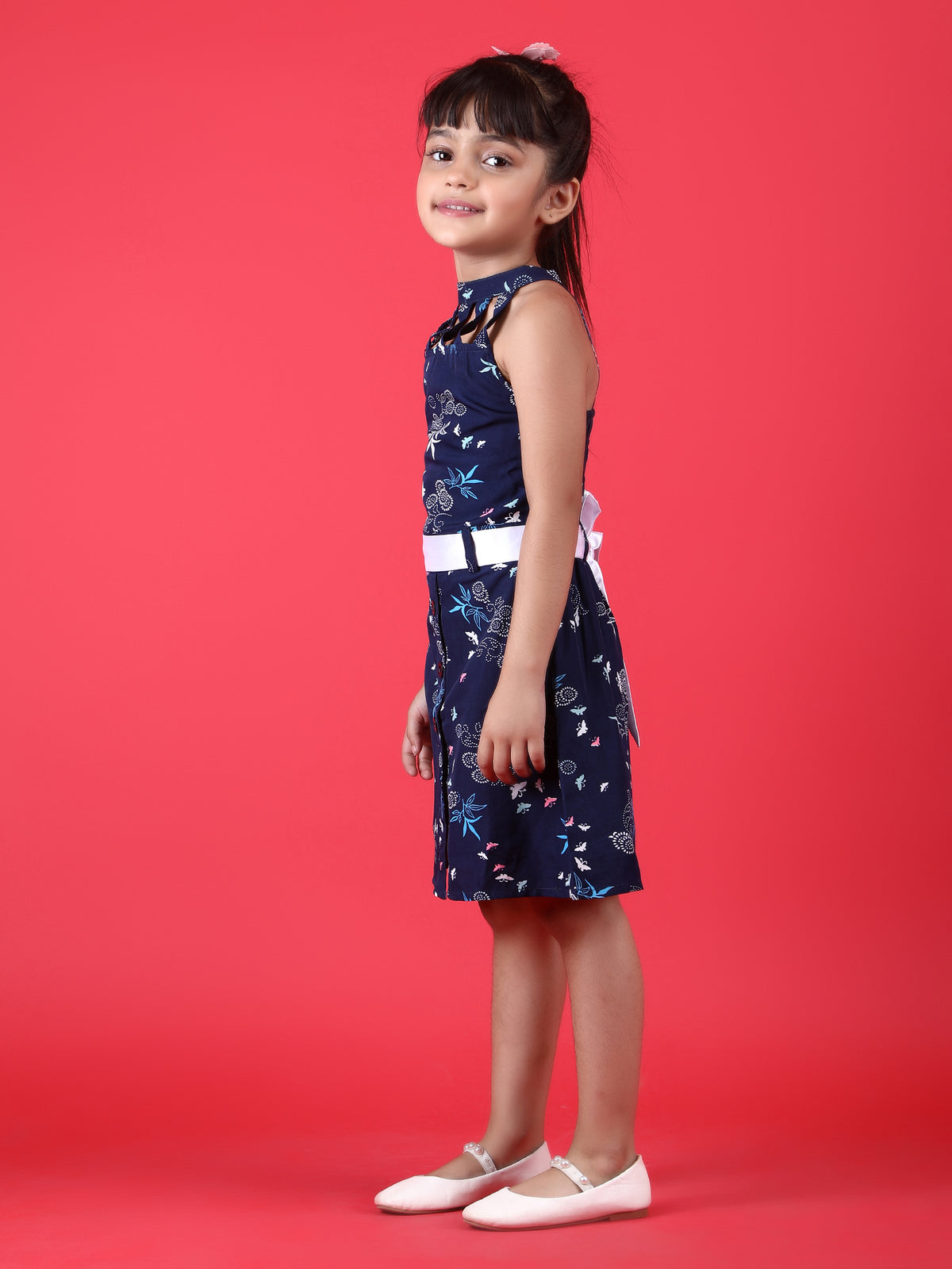 Girls Mock Neck A-Line Dress