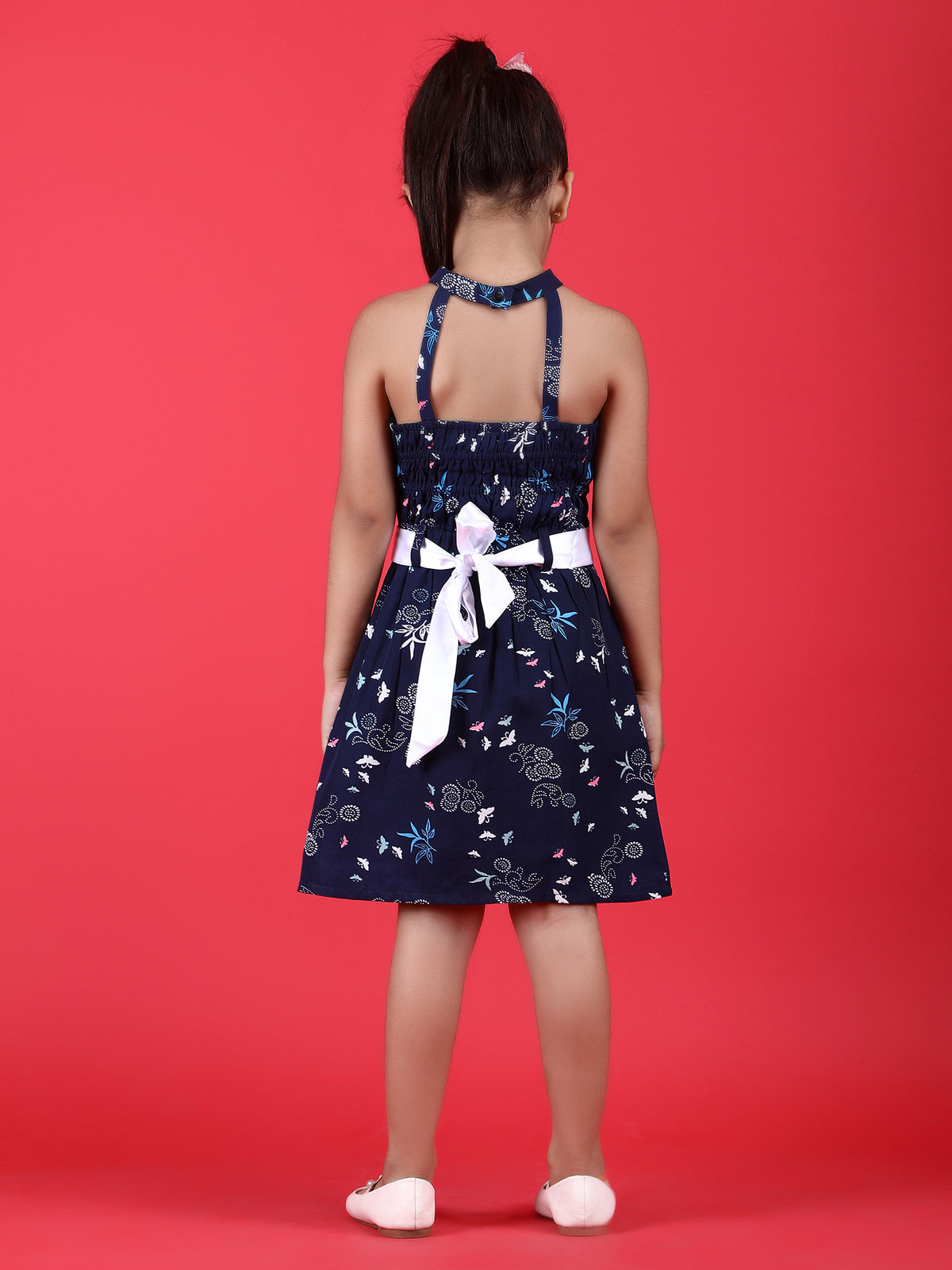 Girls Mock Neck A-Line Dress