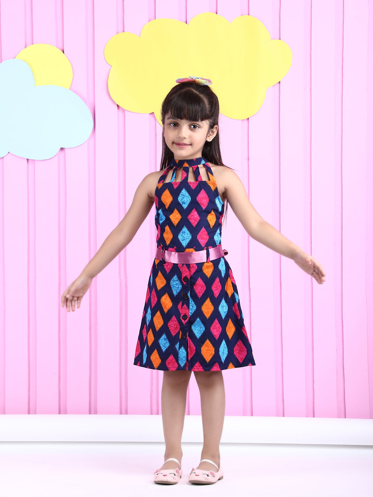 Girls Print Fit & Flare Dress